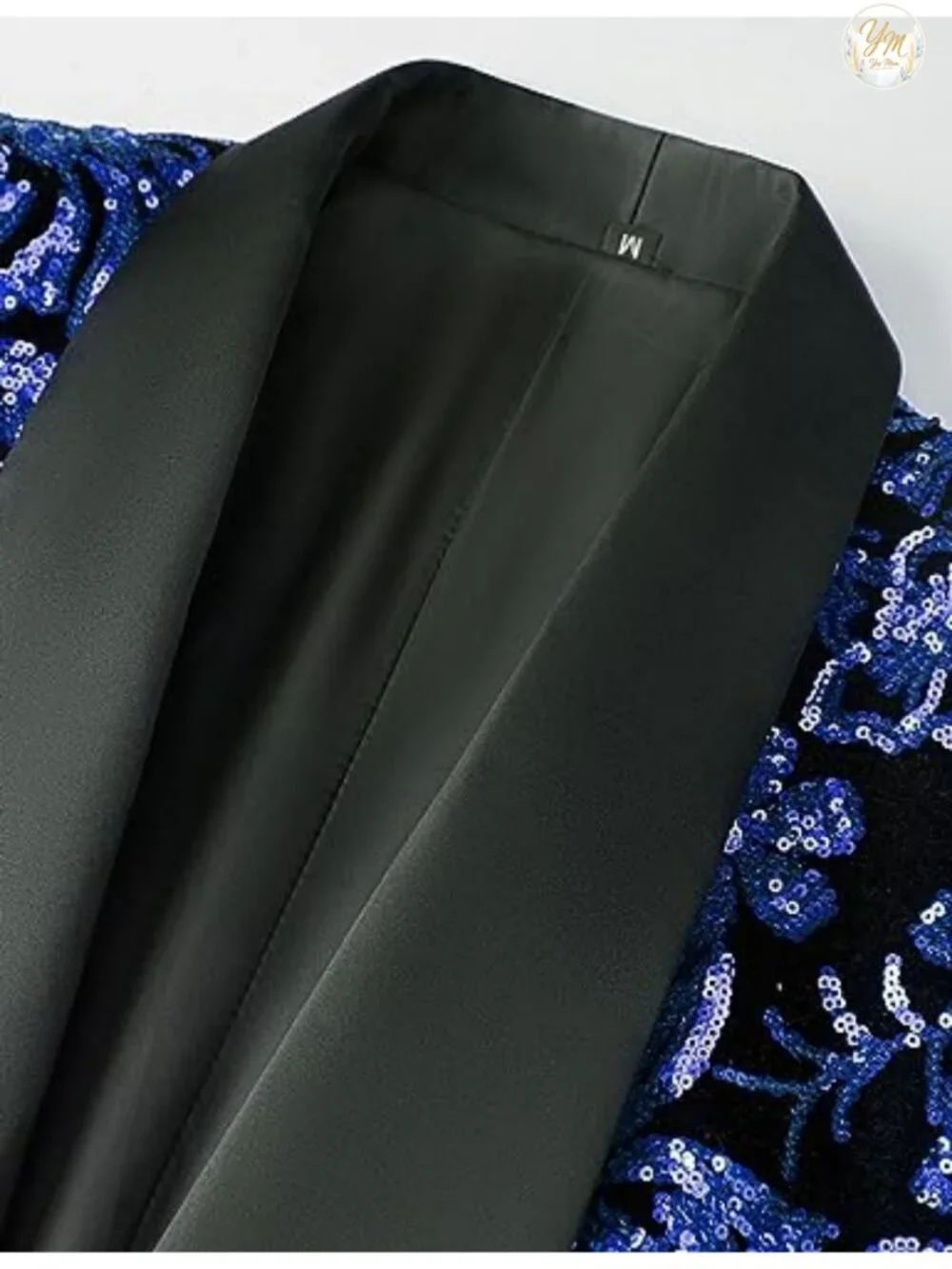 Men's Sequins Velvet Shawl Collar Blazer Suit Jacket Wedding Party Stage